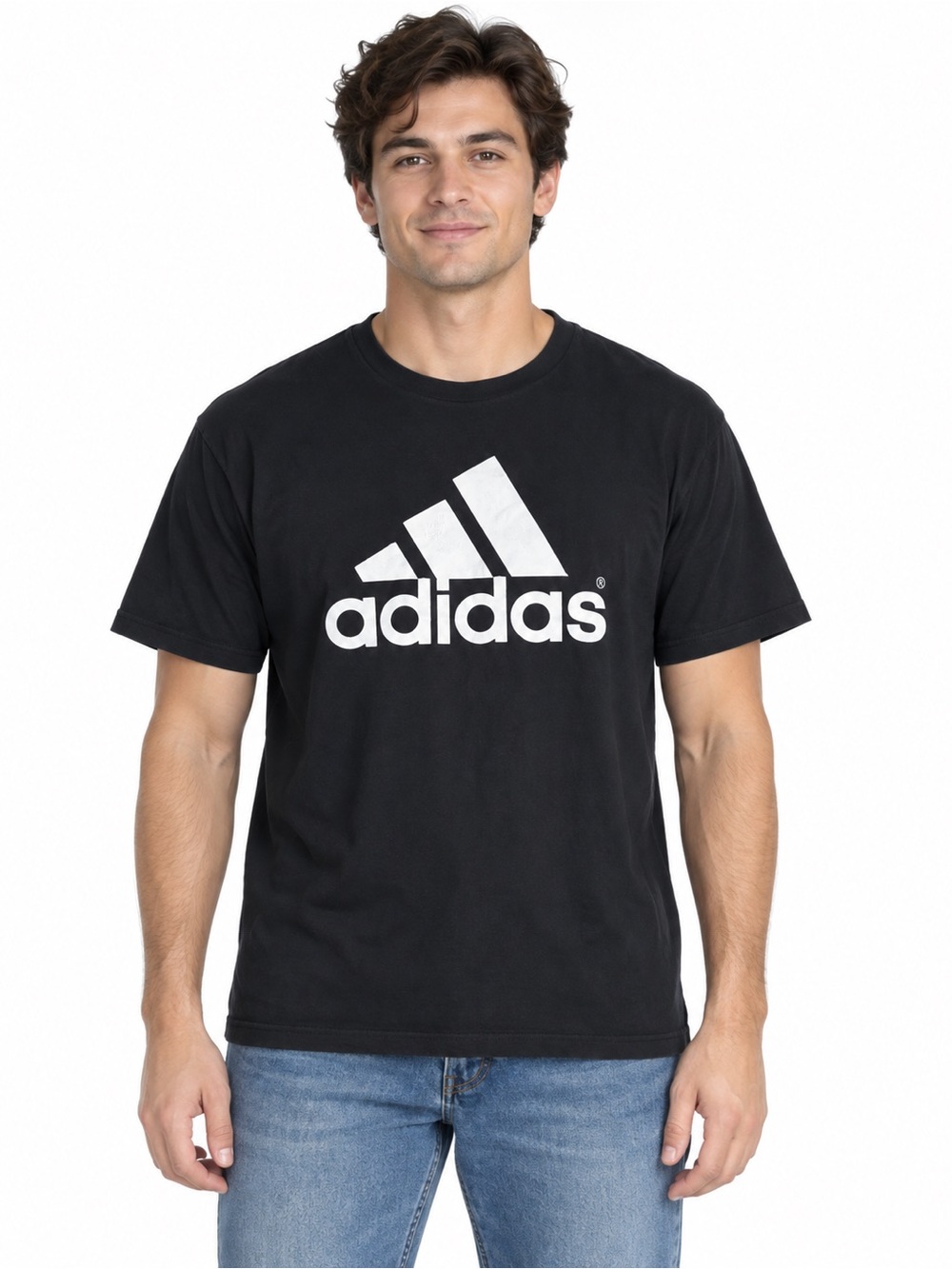 adidas Black Tee with White Logo